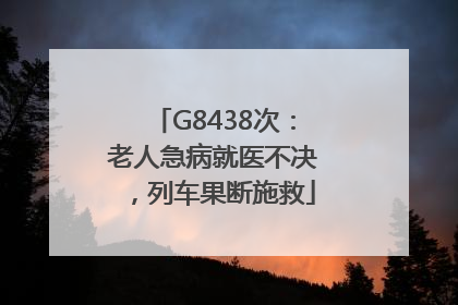 G8438次：老人急病就医不决，列车果断施救